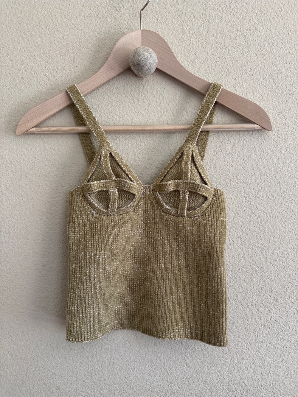 Isa Boulder Cage Gold Knitted Tank Top sz Small